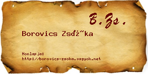 Borovics Zsóka névjegykártya